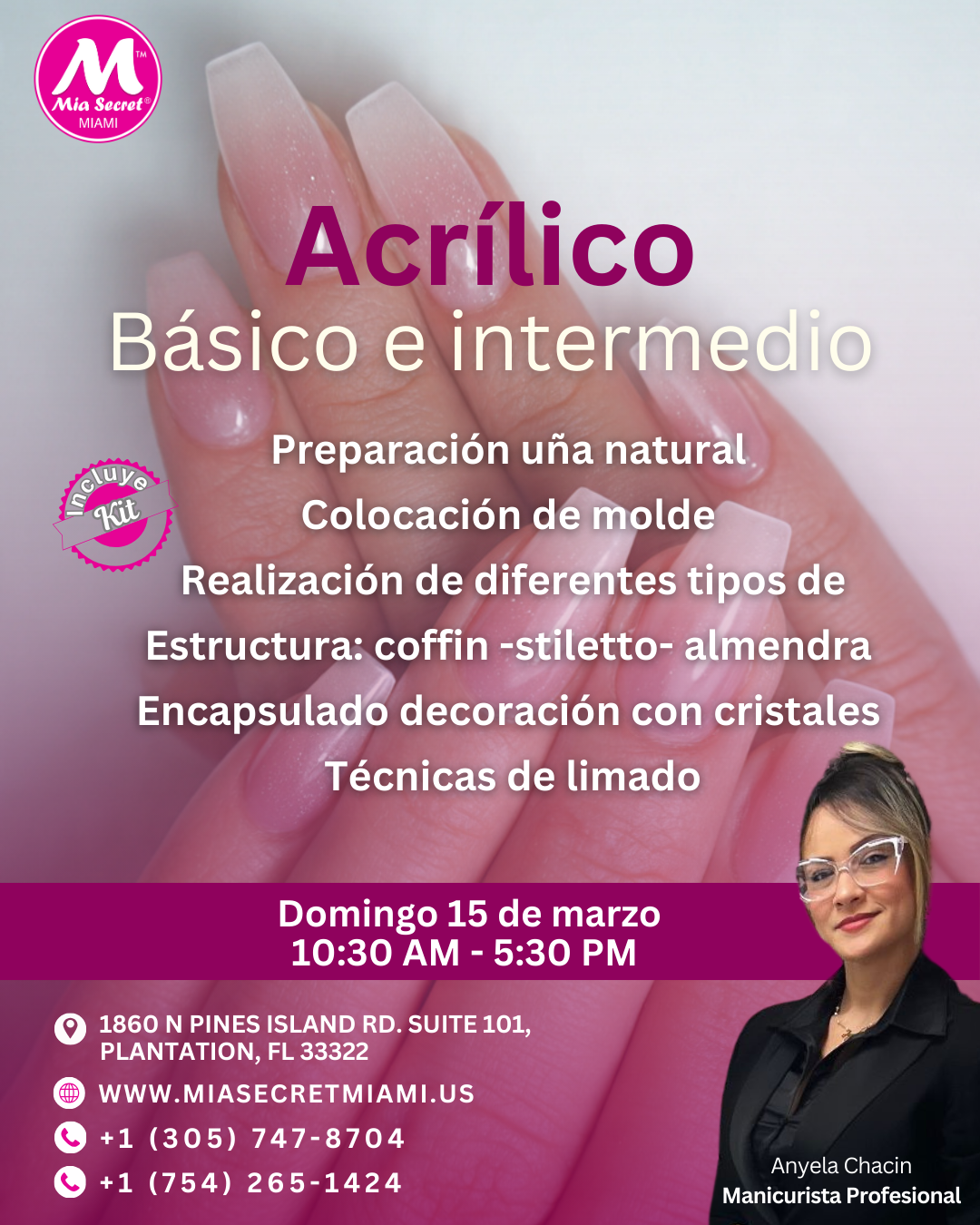 RESERVA CURSO PRESENCIAL DE ACRILICO BÁSICO E INTERMEDIO