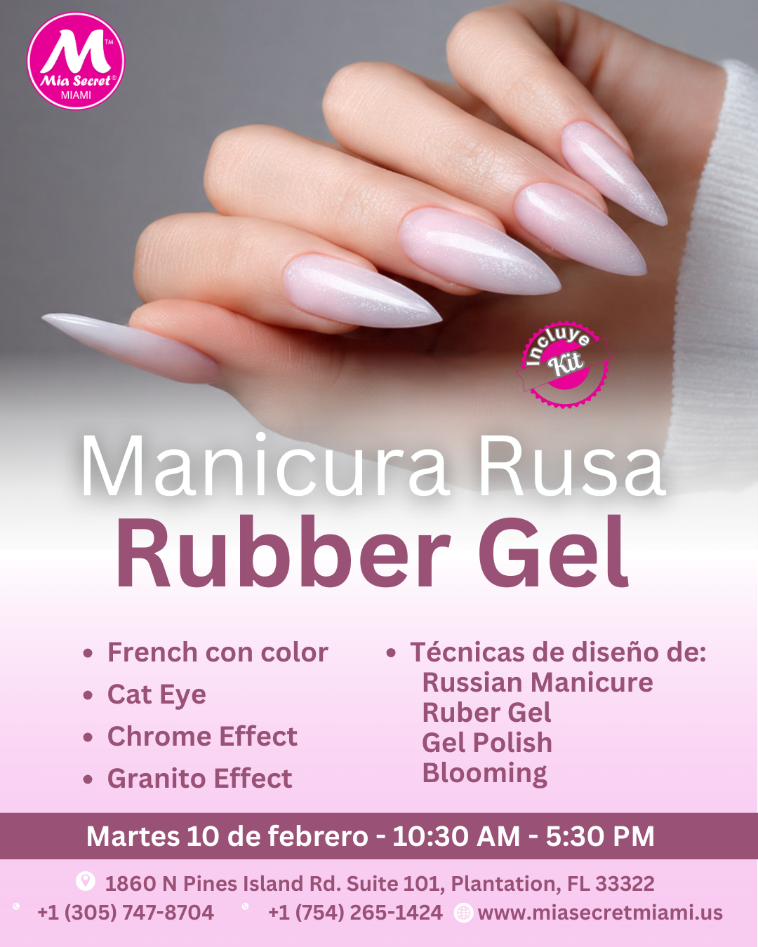 CURSO PRESENCIAL DE MANICURA RUSA, RUBBER GEL Y DISEÑOS