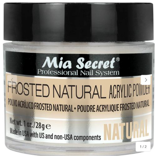 FROSTED NATURAL ACRYLIC POWDER FOR NAILS 2 OZ SKU PL430F-NU
