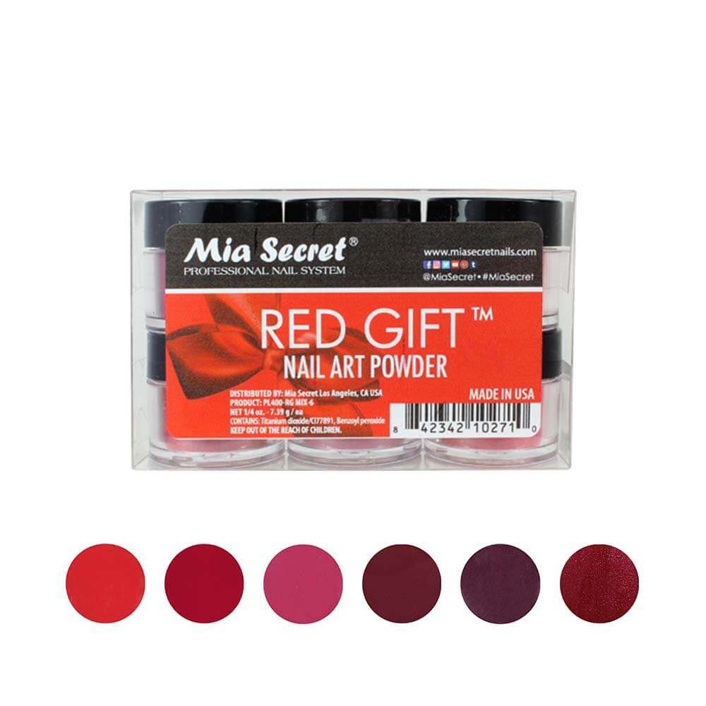 RED GIFT NAIL ART POWDER COLLECTION SKU: PL400-RG-MIX-6