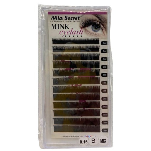 EYELASHES MINK B-0.15 -MIX 12 LINES 7MM-14MM SKU: B-0.15