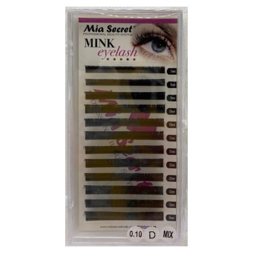 EYELASHES MINK D-0.10 -MIX 12 LINES 7MM-14MM SKU: D-0.10