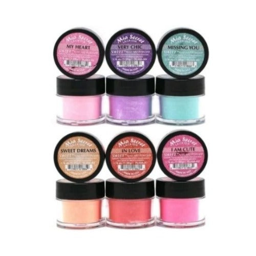 ACRYLIC - ACRILICO POWDER 6 PCS COLLECTION MIX PASTEL MACARONS SKU: PL400TE-MIX 6