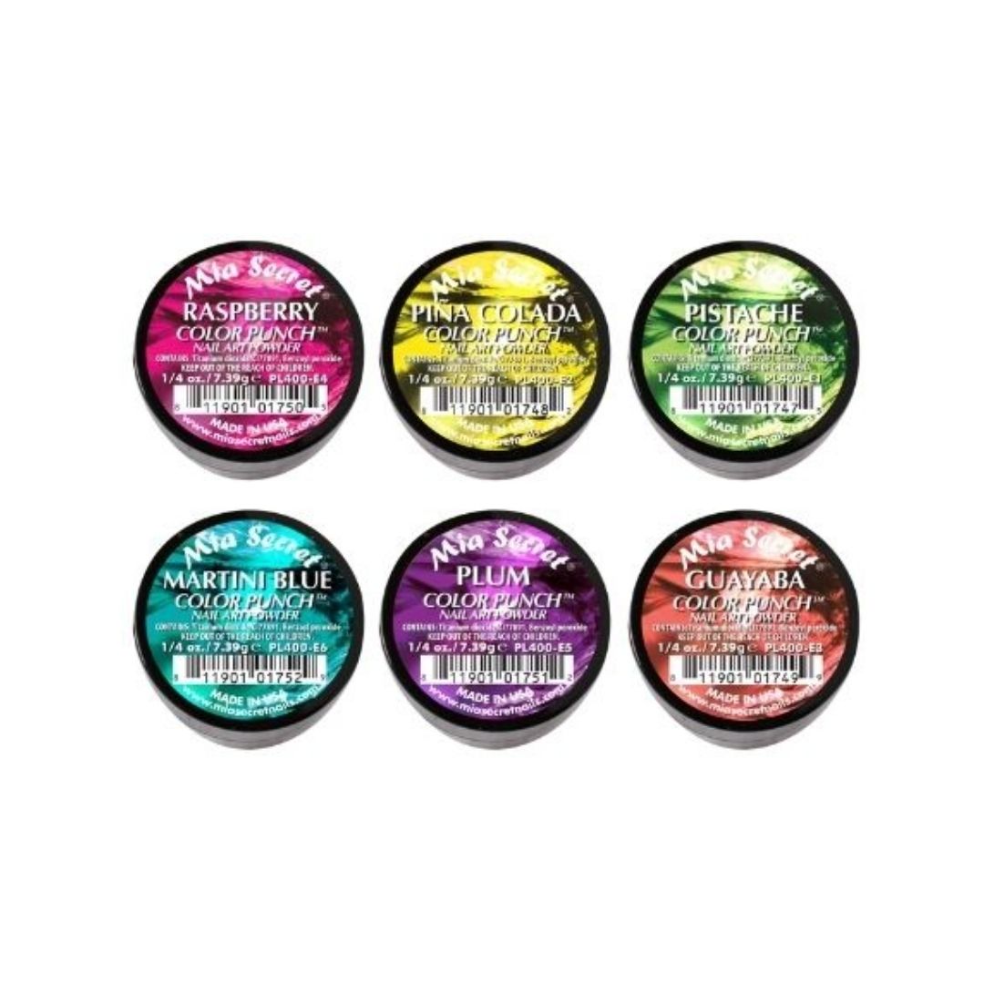 ACRYLIC - ACRILICO POWDER COLOR PUNCH COLORED SKU: PL400E-MIX 6