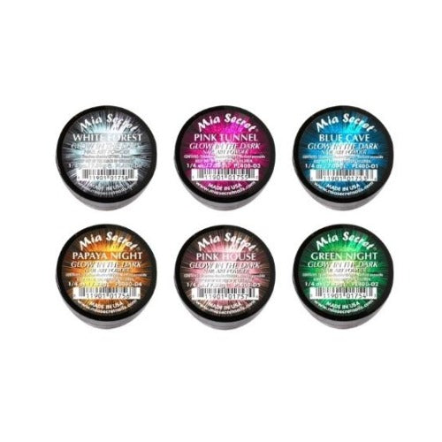 ACRYLIC - ACRILICO POWDER GLOW IN THE DARK COLORED SKU: PL400D-MIX 6