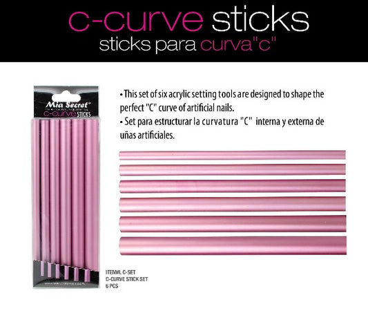ACRILYC SETTING TOOL 6PCS SET  (TUBOS CURVA C)  SKU: C-SET