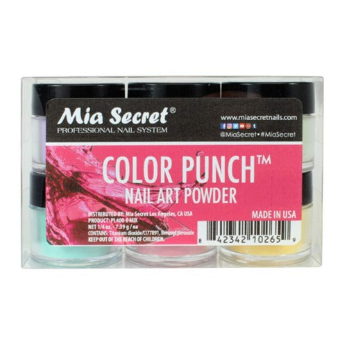 ACRYLIC - ACRILICO POWDER COLOR PUNCH COLORED SKU: PL400E-MIX 6