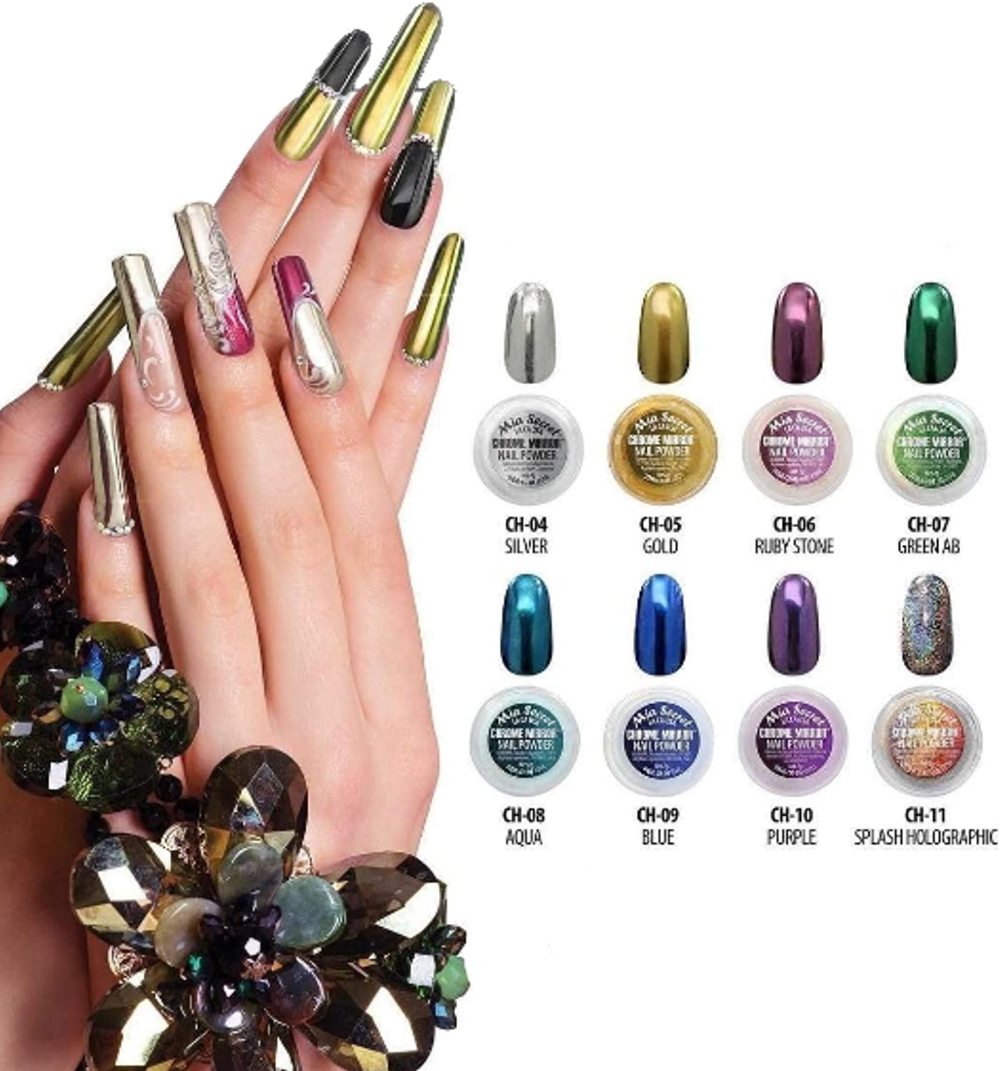 CHROME MIRROR NAIL SPLASH HOLOGRAPHIC POWDER SKU.: CH-11