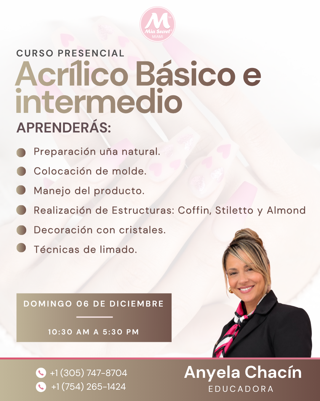 RESERVA Curso presencial: Acrílico Básico e Intermedio