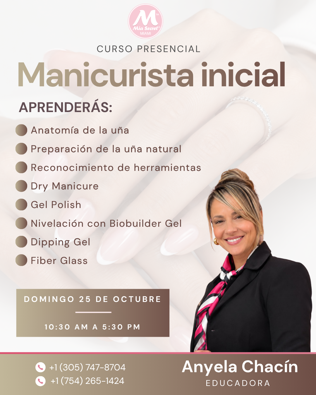 RESERVA Curso presencial: Manicurista inicial y Biobuilder