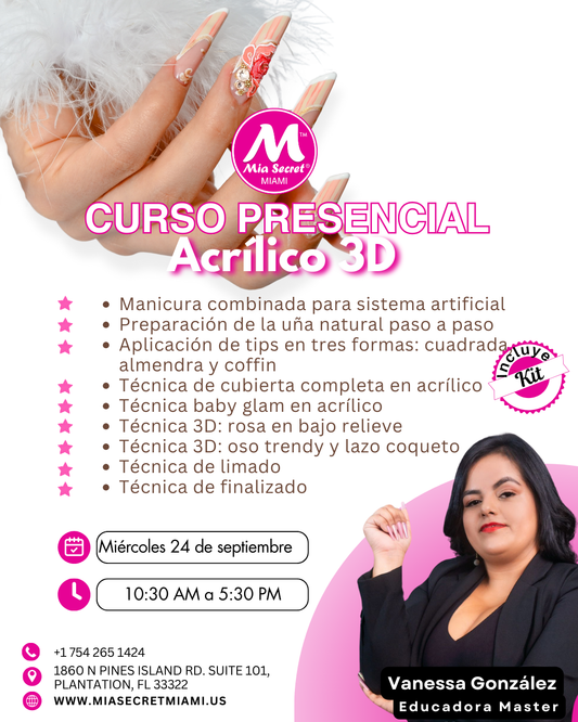 CURSO PRESENCIAL DE ACRILICO 3D