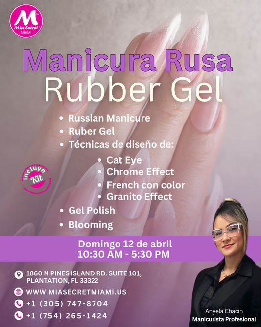 RESERVA CURSO PRESENCIAL DE MANICURA RUSA, RUBBER GEL Y DISEÑOS