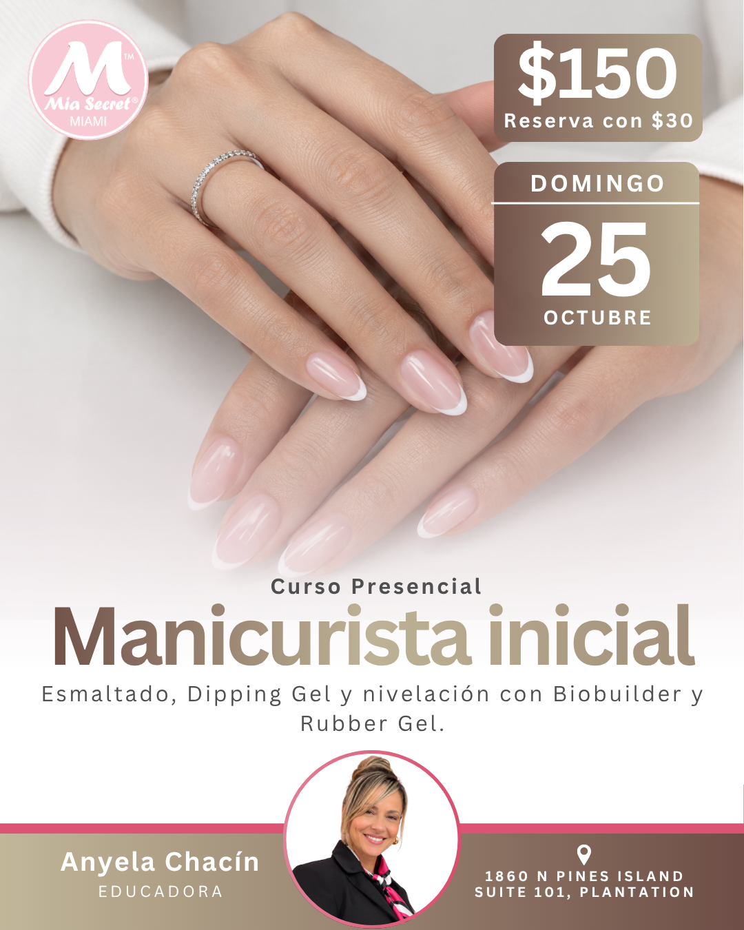 RESERVA Curso presencial: Manicurista inicial y Biobuilder