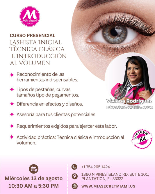 CURSO PRESENCIAL DE LASHISTA INICIAL TECNICA CLASICA E INTRODUCCIÓN AL VOLUMEN