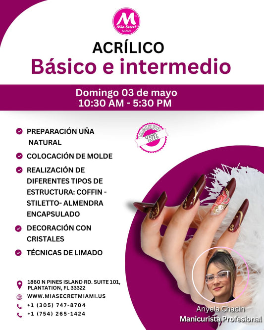 RESERVA CURSO PRESENCIAL DE ACRILICO BÁSICO E INTERMEDIO