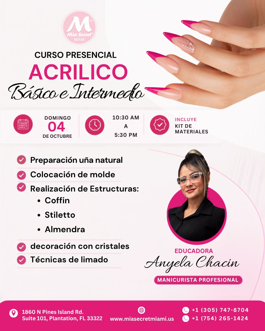 RESERVA Curso presencial: Acrílico Básico e Intermedio