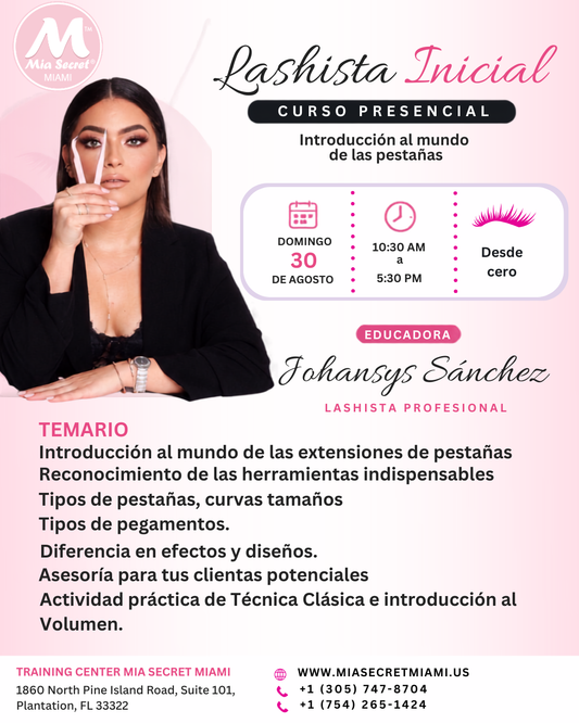 RESERVA CURSO PRESENCIAL DE LASHISTA INICIAL (DESDE 0)