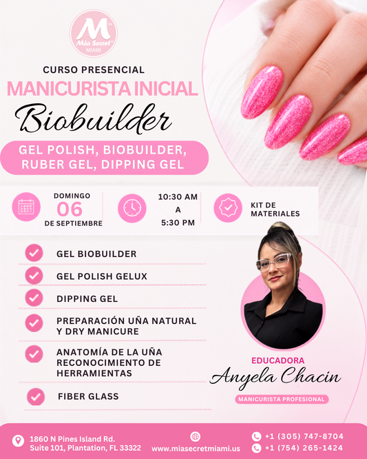 RESERVA Curso presencial: Manicurista inicial y Biobuilder