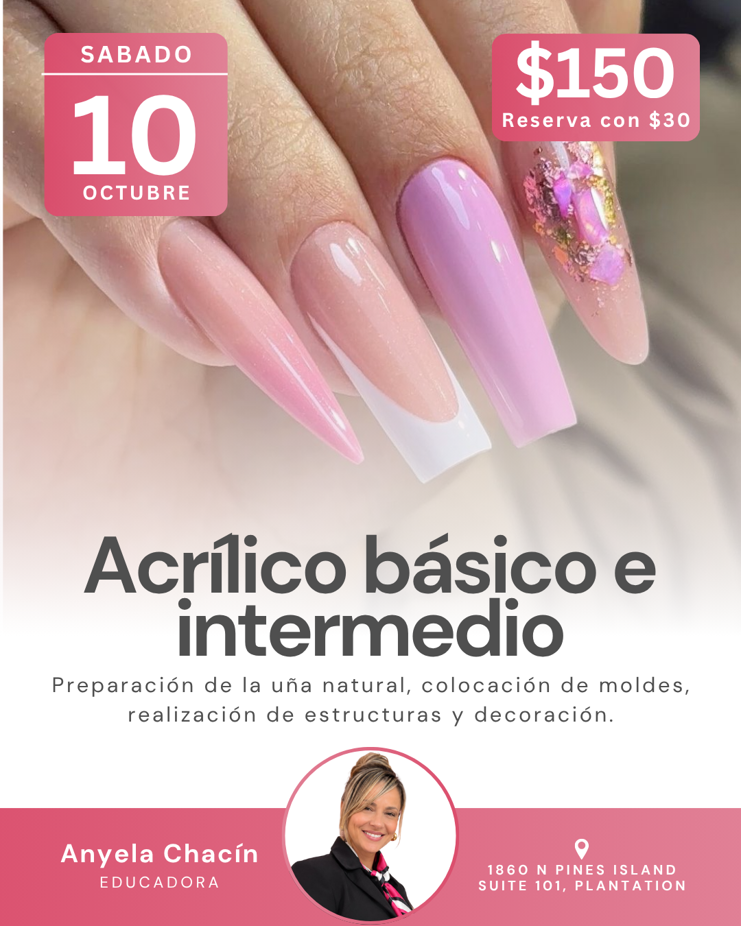 RESERVA Curso presencial: Acrílico Básico e Intermedio
