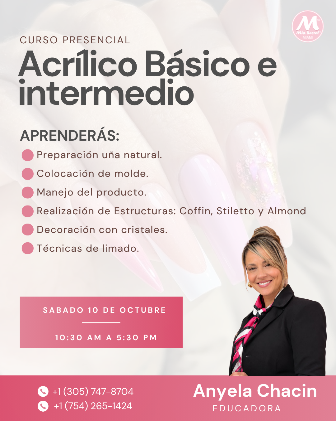 RESERVA Curso presencial: Acrílico Básico e Intermedio