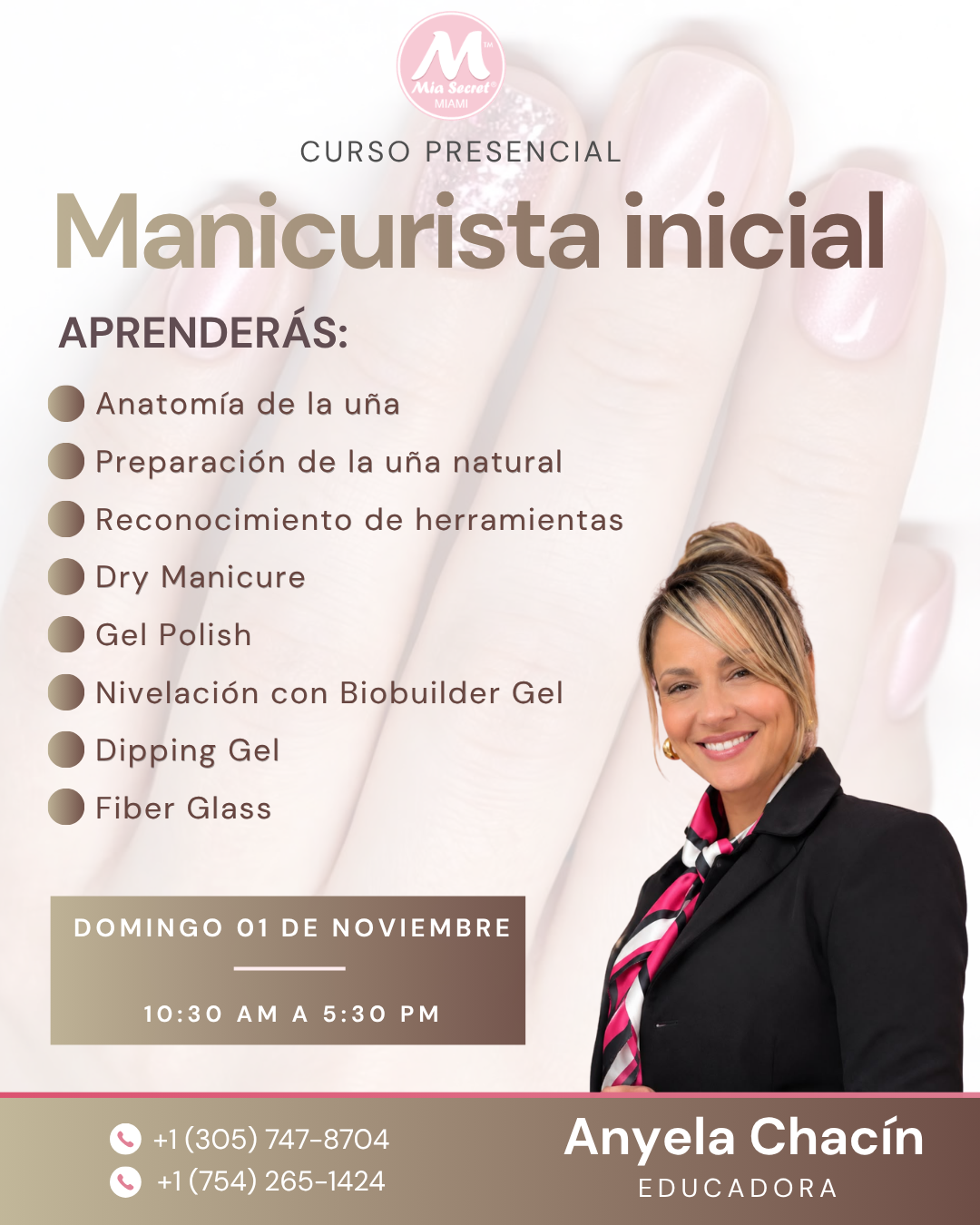 RESERVA Curso presencial: Manicurista inicial y Biobuilder