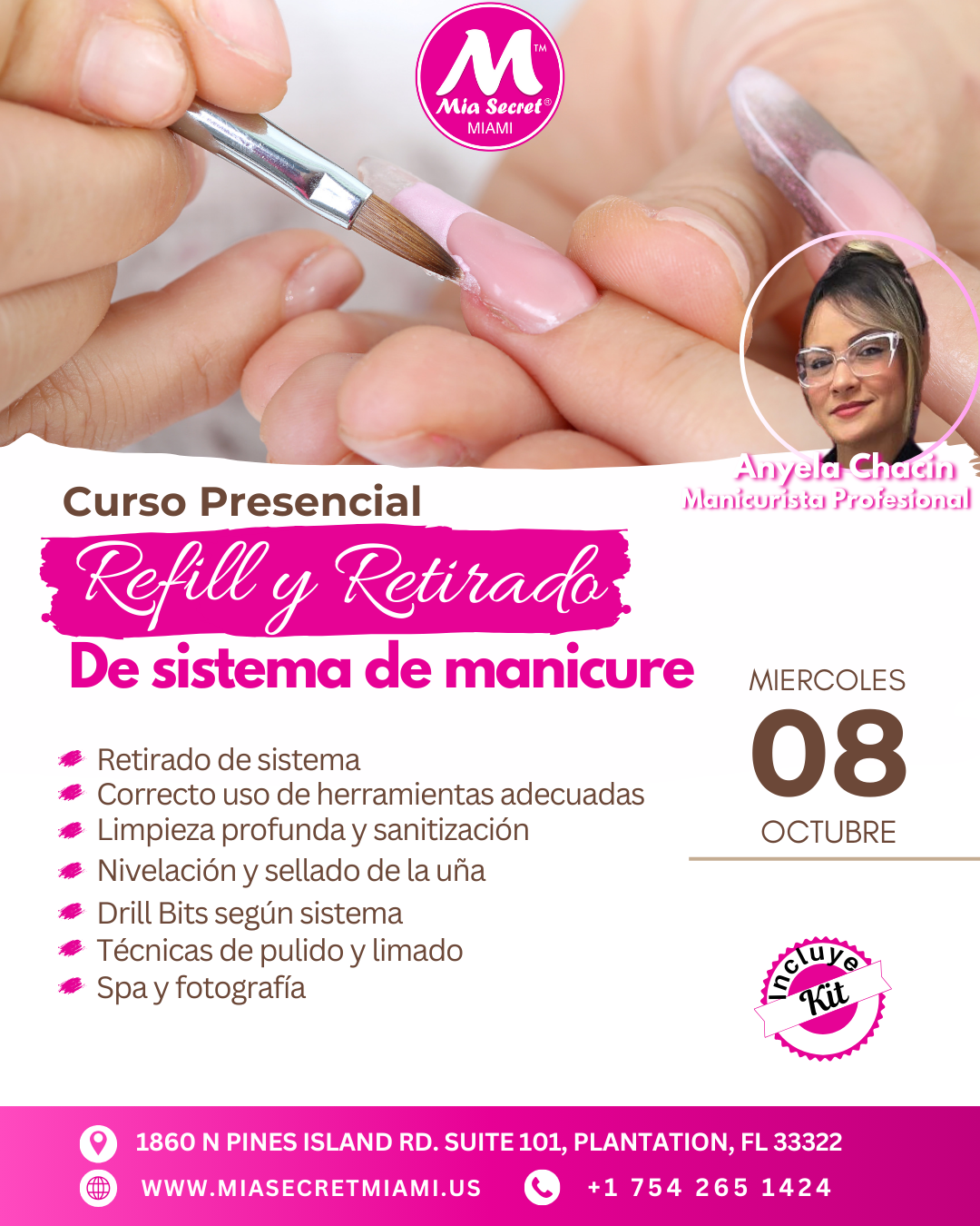 RESERVA CURSO PRESENCIAL DE RETIRADO Y REFILL DE SISTEMA DE MANICURE