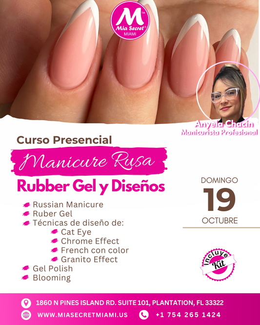 RESERVA CURSO PRESENCIAL DE MANICURA RUSA, RUBBER GEL Y DISEÑOS