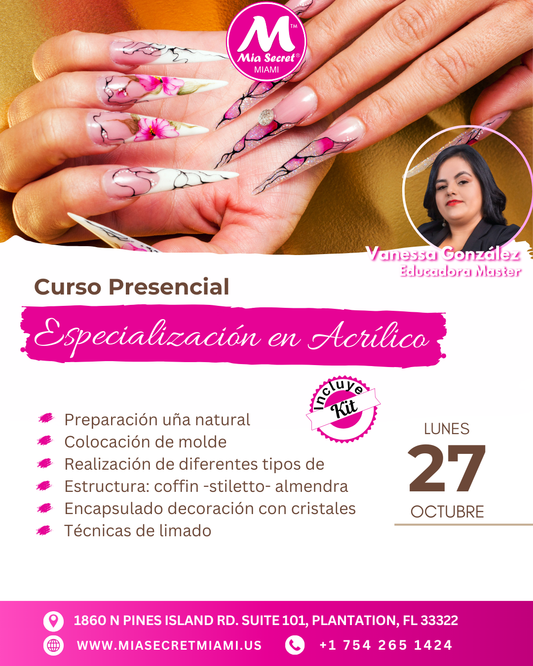 Reserva Curso Presencial Especialización en Acrílico