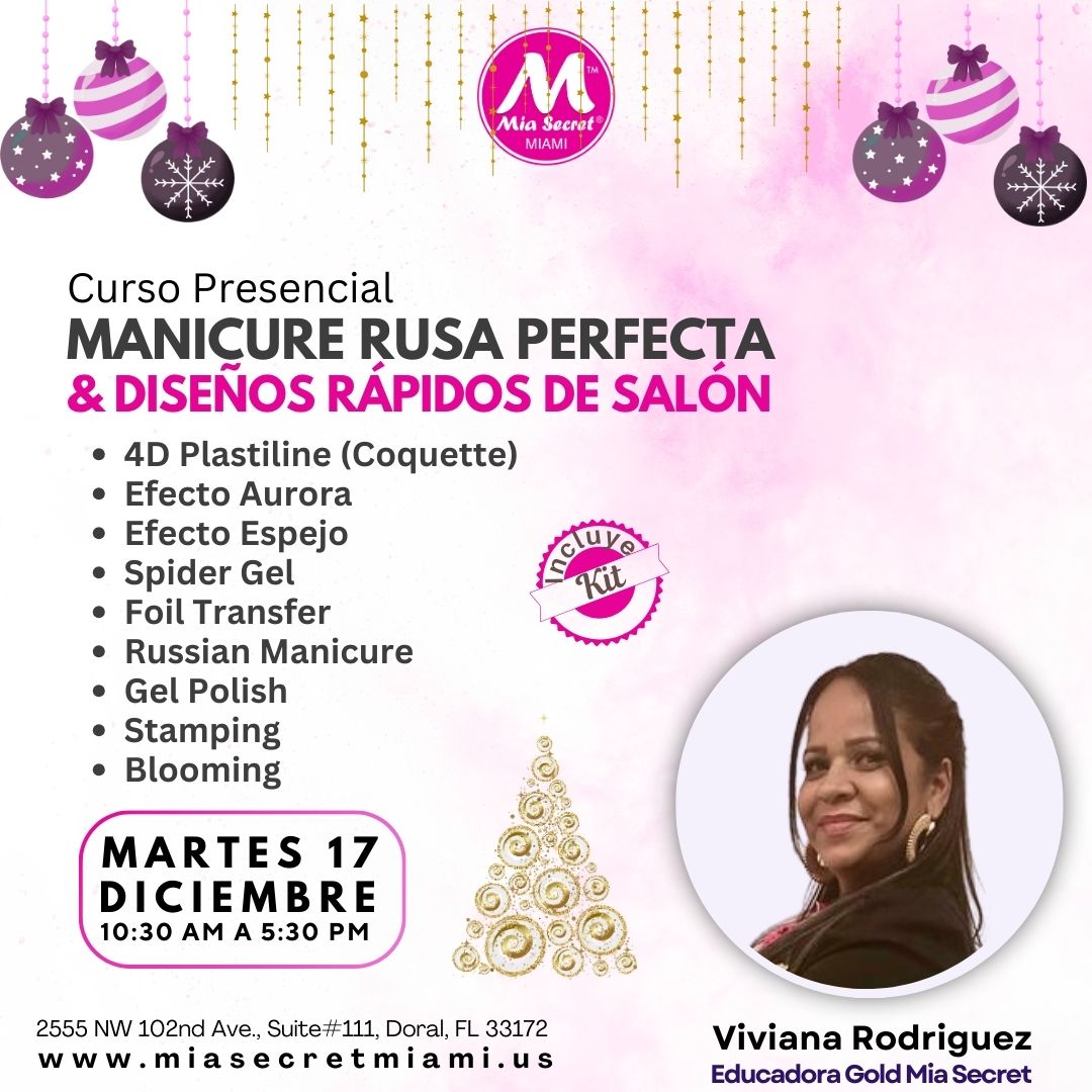 RESERVA CURSO PRESENCIAL DE MANICURA RUSA PERFECTA & DISEÑOS RAPIDOS DE SALON