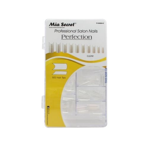 NAIL TIPS 500 PERFECTION  BLISTER CASE CLEAR SKU: TI-500A-C