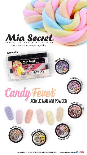 ACRYLIC POWDER 6 PCS COLLECTION MIX CANDY FEVER  SKU: PL400VE-MIX