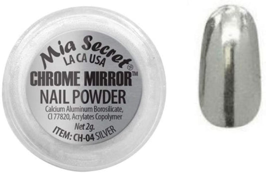 CHROME MIRROR NAIL SILVER POWDER SKU: CH-04